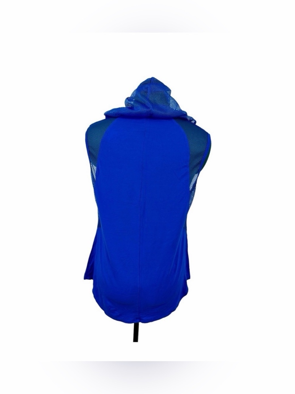 Blue Mesh Hooded Workout Tank Top Athletic Activewear Size L NWOT - Picture 4 of 6